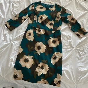 Emerald green floral dress